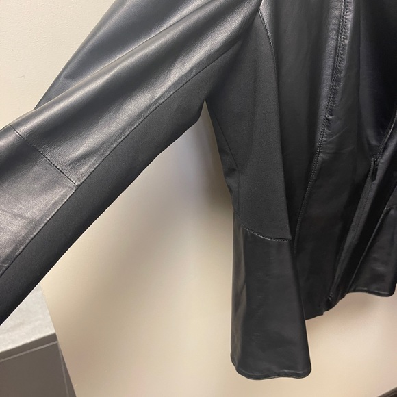 Lafayette New York 148 slanted front zip leather jacket. - Picture 7 of 8